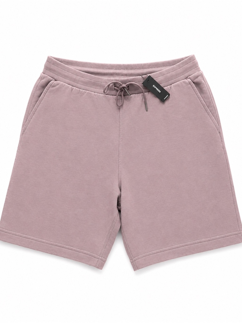 Express Men’s French Terry Drawstring Shorts – Dusty Mauve/Pink – Size M – NWT